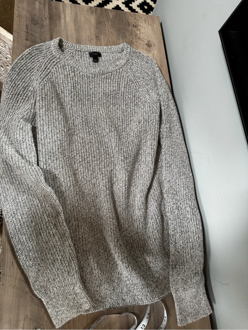 J. Crew Men's Ribbed Crewneck Sweater in Heather Gray